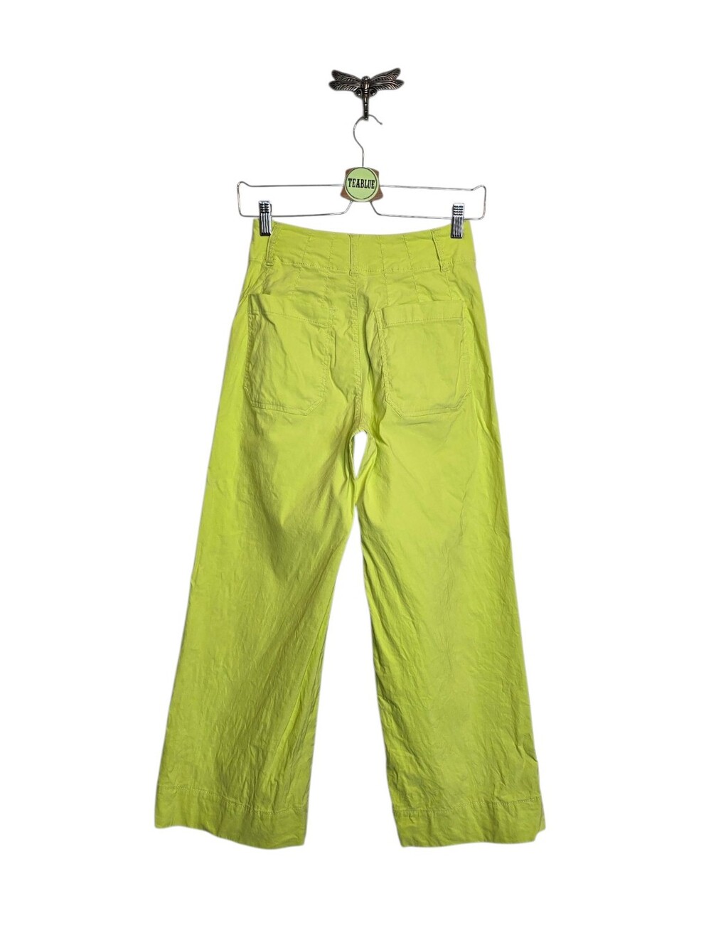 Maeve Colette Crop Wide Leg Pants Lime Green Magic Fabric 25 - Picture 3 of 14